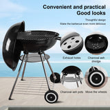 gzcmxh Charcoal Grill - portable BBQ Grill with adjustable air vent, wheels, hanlde - Charcoal Kettle Grill for outdoor, camping, backyard, picnics, party parties
