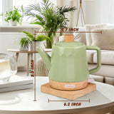 LONGSEED Ceramic Electric Kettle 1.2L, Automatic Shut Off Tea Kettle & Hot Water Boiler Pot For Coffee & Tea, Prevent Boil Dry, 1000W, Seed-green