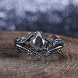 Oseew Engagement ring set Rutilated quartz rings for women(Rutilated quartz)