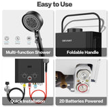 OEVANT Propane Water Heater, 1.58GPM 6L Portable Tankless Water Heater with Handle & Overheating Protection, Propane Gas, Instant Hot Water for RV Camping, Outdoor Shower (BLACK)