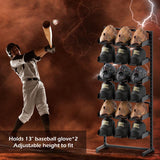 ztysn Large Hat Rack Stand - 6 Tier Adjustable Ball Cap Storage Organizer With 18 Plate Tray for 180 Baseball Hat,Standing Coat Rack, Commercial Home Use, Black Metal Shelving