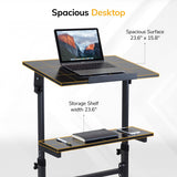 Height Adjustable Sit Stand Workstation (41.3″–50″), Small Compact Mobile Lectern Podium for Home Office