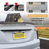 Aootf License Plate Frames Covers - Stainless Steel Car Tag Holder and Clear Flat Shield, Unbreakable Front Rear Protector with Chrome Screws Caps, 2 Sets