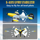 HAWK'S WORK 3 Channel RC Plane BF-109, Remote Control Airplane Ready to Fly, 2.4GHz 6-axis Gyro Stabilizer, Easy to Fly for Kids & Beginners