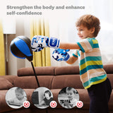 Kids Boxing Gloves, Boxing Gloves for Children 3-9 Youth Boys Girls Toddler PU Cartoon Sparring Training Boxing Gloves for Punching Bag, Kickboxing, Muay Thai, MMA (Blue) KUYOU