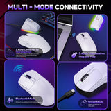 Wireless Gaming Mouse, Tri-Mode 2.4GHz/USB-C/Bluetooth Wireless Mouse with RGB Charging Dock
