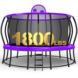 Zupapa 1800LBS Capacity No-Gap Design 16 15 14 12FT Trampoline with Safety Enclosure Net