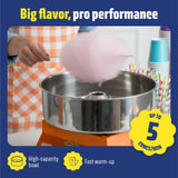 Wumple Cotton Candy Machine - 1000W Commercial-Grade Electric Cotton Candy Maker - 3-Minute Heat-Up - Stainless Steel Bowl - for Parties, Carnivals & Home Use - Orange