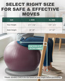 Trideer Yoga Ball Chair with Base for Office Desk, Exercise & Stability Ball Seat, Pilates Ball for Core Training, Pregnancy Ball for Comfort, Back Pain Relief & Active Sitting