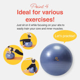 PRIMASOLE Exercise Ball for Balance Stability Fitness Workout Yoga Pilates at Home Office & Gym 75cm Indigo Blue primasole