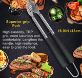 POLIGO 7PCS Golf-Club Style BBQ Tools Set Grilling Tools with Rubber Handle - Stainless Steel Grill Accessories