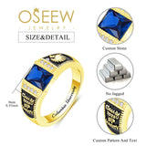 Oseew 2027 Class Graduation Ring Customized men College Ring (Yellow Gold)