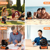 VOSFEEL Camping Fan - 20000mAh Battery Powered Fan Rechargeable with LED Lantern - Portable Outdoor Tent Fan with Hanging Hook 4 Speeds Wind Remote Control VOSFEEL