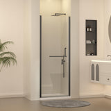 Frameless Pivot Shower Door 29-30" W x 72" H, Pivot Swing Shower Glass Door with 1/4"(6mm) Clear Tempered Glass Shower Door, Easy to Clean Bathroom Shower Door, Matte Black