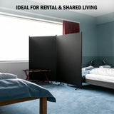 Room Divider Panel, Siebwin 2 Panel Folding Privacy Screens with Wider Feet, 8 Ft Portable Room Partition for Room Separator