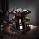 EXIN DECHEN Cologne Organizer for Men,Cologne Stand,3 Tier Wooden Perfume Shelf with Rotate,Desk Organizer,Gift for Dad From Wife,Husband Boyfriend Birthday Gift Ideas,Gifts for Men