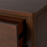 SAFAVIEH Couture Home Collection Rosey Brown 3-Drawer Wood Nightstand Table (Fully Assembled)
