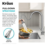 KRAUS Bolden Motion Sensor Single Handle Pull Down Touchless Kitchen Faucet in Spot-Free Stainless Steel, KSF-1616SFS