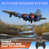 BEZGAR Drones for Kids | 2.4GHZ RC Plane | Remote Control Airplane, Mini Stunt Plane Helicopter, 360° Flip Fighter Jet Toy with Colorful LED Navigation Lights Blue, Toys for ages 8-13