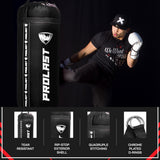 PROLAST 4 Ft 135 Lb XL Heavy Punching Boxing Bag for Adults, MMA, Martial Arts, Muay Thai, Kicking, Strength Training Equipment, Unfilled, New Edition Logo, Black