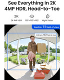 REOLINK Battery Video Doorbell (2nd Gen) 2K Wireless Camera, 2.4/5GHz WiFi