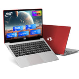 NIMO 15.6 IPS FHD-Laptop, 16GB RAM 1TB SSD Intel Pentium Quad Core N100, Computer with Backlit Keyboard Fingerprint (Beat to i3-1115G4 Up to 3.4GHz) Laptops for Student, Win 11 Red