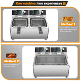 WaterElfo electric turkey fryer Commercial deep fryer with basket 3600W27.4QT with timer26L deepen deep fryer Variable twin cylinder