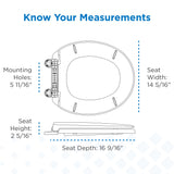 Gerber Round Front Toilet Seat with Cover, Soft Close, No Slam, Quick & Easy Install, Heavy-Duty Plastic, Durable & Fade-Resistant, White GC550129