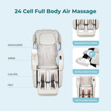 Titan Nido 3D l Full Body Massage Chair l AIR 3D Massage Mechanism l Rocking Motion Position l Voice Control l 2 Stage Zero Gravity Reclining l 7.5" Touchscreen Controller (Taupe)