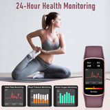Zeacool Fitness Tracker with 24/7 Heart Rate, Blood Oxygen Sleep Monitor, 123 Sports Modes Calories Smart Watch,IP68 Waterproof Step Counter Activity Trackers Health Pedometer for Women Men Bordeaux