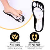 120 Pairs(240 Feets) Disposable Black Tanning Feet Pads Sunless Airbrush Spray Tent Protect Foot Shaped Spray Tan Sandals
