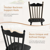 LUE BONA Black Dining Chairs Set of 6, Windsor Wooden Dining Chair with Thickened Backrest, Morden and Mid Century Kitchen Chairs for Dining Room Farmhouse, Weight Capacity 350 lbs