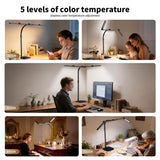 Omorepa 4 Light Bar Design Goose-Neck Desk Lamp with Base,24W Bright Led Tall Overhead Desk Light for Home Office,Eye Care Reading Table Light for Desktop Working,Drafting,Reading