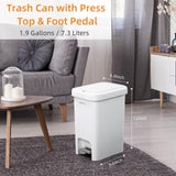 Small Trash Can for Narrow Spaces, Rust-Proof Wastebasket Small Garbage Can for Bathroom