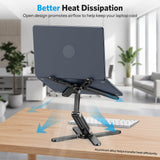 OMOTON LA10 360° Rotating Laptop Stand Riser Foldable for Desk, Black