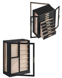 Glimmloop 360° Rotating Jewelry Box with 9 Drawers, Spacious Vertical Jewelry Organizer with Glass Window, Jewelry Storage Case, Dustproof & Moisture-resistant Design, Black