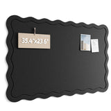 Fluxynara Scalloped Felt Bulletin Board, 35.4"x23.6", Black