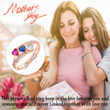 Oseew 18k gold mother Ring Personalized 10K White Gold 3 Birthstones Rings Mother's Ring 10k solid Gold 3 Birthstones Rings 14k gold for Mom Jewelry 18K yellow gold Personailzed 3 Birthstones Rings