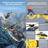RC Helicopter Model, EC-135 1/36 2.4G 6CH Direct Drive RC 3D/6G Helicopter Model with 2507 Brushless Motor and 6-Axis Gyroscope (RTF Version)