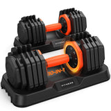 2026 Updated Adjustable Dumbbell Set of 2, 10-in-1 Weights Dumbbell Set with Storage Box, 50lbs/25lbs Adjustable Weights with Anti-slip Silicone Grip, Weight Set For Home Gym Suit both Men and Women