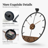 Large Wall Clock 30 Inch, Modern Farmhouse Wall Clock Battery Operated for Living Room Decor, Walnut Wood Dial with Black Metal Frame, Silent Non Ticking Wall Clock for Kitchen, Office, Bedroom