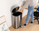13 Gallon/50 L Garbage Can Kitchen Trash Can with Lid for Office Bedroom Bathroom Step Trash Bin