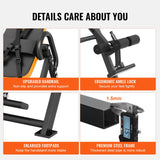 VEVOR Inversion Table, 300lbs Capacity Heavy Duty Inversion Table, Decompression Back Stretcher Machine, Strength Training Equipment with Headrest, Ankle Lock, Adjustable Protective Belt, Orange/Black