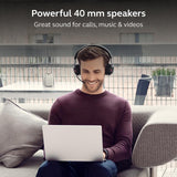 Jabra Evolve2 65 Bluetooth Wireless Headset with Mic for Calls and Music, Dual-Ear Headphones with USB-C Adapter and Charging Stand, Up to 37 Hours Battery, Works with Microsoft Teams, Black