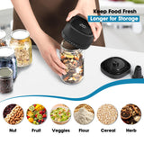 ZIWEO Mason Jar Vacuum Sealer Kit for Wide Mouth and Regular Mouth Mason Jars, Electric Vacuum Sealer with Suction Nozzle, 10 Lids and 1 Vacuum Bag, Compact and Auto Stop Design