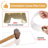 Aootf License Plate Frames Covers - Stainless Steel Black Car Tag Holder and Clear Flat Shield, Unbreakable Front Rear Protector with Screws Caps, 2 Sets