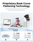 Document Scanner, Professional Book Scanner, 38MP Document Camera, Laser Curve-Flatten, USB High Speed, 180+ Language