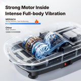 MERACH Vibration Plate Exercise Machine, Curved Vibration Plate for Lymphatic Drainage Weight Loss, Vibrating Plate with Real-Time Calorie Tracking