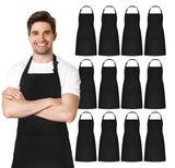 Adjustable Bib Apron 100% Polyester Kitchen Aprons Waterdrop Resistant Aprons with Adjustable Strap, Pockets & Long Ties