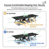 ONETIGRIS SUPRANUBIS Camping Cot, Height Adjustable with Cot Leg Extenders, Strong Support 330lbs, Lightweight Comfortable Folding Bed for Camping, Hiking, Travel, Truck, Beach, Office Nap